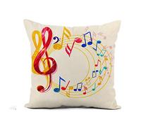 Federe Per Cuscini 45X45cm, Melodia Musica Astratta Varie Note E Chiave Di Violino Coro Moderne Fodera Per Cuscino Vintage Copricuscini Per Arredo Casa Casa Divani