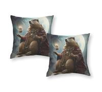 Federe per cuscini a forma di marmotta magica con forziere del tesoro, confezione da 2, cuscini decorativi di qualità alberghiera di alta qualità per divano, poltrona/camera da letto, 18"x18"