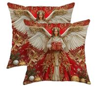 Federe per Cuscini Christmas Angel Aesthetic Xmas Religious Set of 2 Poliestere Square Federe per