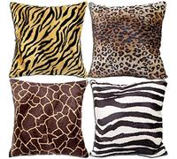 Federe per Cuscini,Copricuscini Divano Moderna fodere Cuscini Decorativi Set di 4 Stampa leopardo animale Quadrate Federe Decorative Lino per Divano Casa Soggiorno Camera da Letto Decorazione 35x35cm