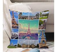 Federe per Cuscini, Cuscini Divano Fodera,Belle foto della Torre Eiffel di Parigi e di altri luoghi famosi ,Per Cuscino Federa per Divano Casa Soggiorno Camera da Letto Decorazione per Interni 45x45cm