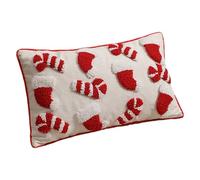 Federe per cuscini, cuscini lombari per le vacanze, federa natalizia decorativa, chiusura con cerniera nascosta, tessuto in morbido velluto, accessori per la casa, rosso e verde, 45 x 45 cm, per