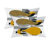 Federe per cuscini da esterni, forme curve, motivi geometrici moderni e contemporanei, senza giallo, impermeabili, per tutte le stagioni, per esterni, patio, portico, mobili da giardino, 50 x 30 cm