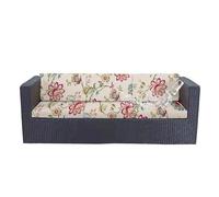 Federe per cuscini da patio impermeabili, copridivano da esterno elasticizzato con stampa floreale per arredamento, rivestimento lavabile e riutilizzabile per sedia(Flower L,L)