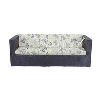 Federe per cuscini da patio impermeabili, copridivano da esterno elasticizzato con stampa floreale per arredamento, rivestimento lavabile e riutilizzabile per sedia(Flower D,M)