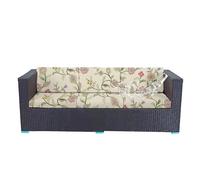 Federe per cuscini da patio impermeabili, copridivano da esterno elasticizzato con stampa floreale per arredamento, rivestimento lavabile e riutilizzabile per sedia(Flower B,L)