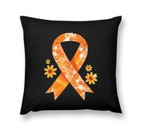 Federe per cuscini decorativi con nastro arancione per la consapevolezza, federe per cuscini decorativi per divano letto, soggiorno, 24 "x24"