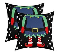 Federe per Cuscini di Natale Copricuscini 60x60cm Set di 2 Morbide Federe per Cuscini Decorativi Natalizi per Bambini Babbo Natale Decorazione Camera Pupazzo di Neve Fiocco di Neve Federe per Cuscini