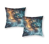 Federe per cuscini Dragon Storm Artwork, traspiranti, super morbidi, per capelli e pelle, 16"x16"