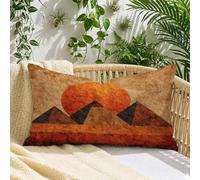 Federe per Cuscini Egitto, Cuscini da Esterno Impermeabile 30x60 cm Piramide Aspetto Lino, Stampa Fronte-Retro con Cerniera Invisibile, Decorazione per Divano Giardino e Balcone, 1 Pezzo, A*18