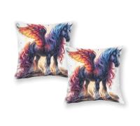 Federe per cuscini extra large con stampa artistica di cavallo Pegaso fantasy, quadrate, decorative, per decorazioni primaverili per la casa, 20"x20"