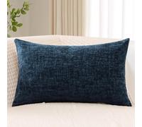 Federe per cuscini in ciniglia 16x24 pollici, morbide, decorative, in blu navy, per casa, divano, letto, soggiorno, poltrona, colore blu navy