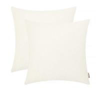 Federe per cuscini in ciniglia BRAWARM 16x16 pollici - Confezione da 2 federe per cuscini in ciniglia color crema, tinta unita, morbide, per diva