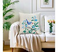 Federe per cuscini in lino con motivo floreale primaverile, per letto, divano, divano, decorazione rustica, per la casa e il soggiorno