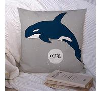 Federe per cuscini Orca su mammiferi selvatici Blu isolato Artico Deep Killer Decor Animali Poster Fauna selvatica Acquario Poliestere Federa per cuscino Fodera per cuscino per divano Decoraz