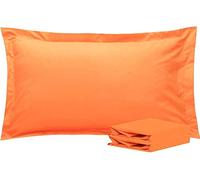 Federe per cuscini Oxford in microfibra Confezione da 2 federe per cuscini Queen Oxford morbide e accoglienti, resistenti alle rughe-arancia_Re (50x90 cm)