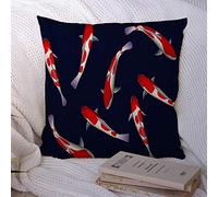 Federe per cuscino bellezza carpa stagno koi disegno pesce Giappone orientale bianco animali rosso fauna selvatica trame che scorre nuoto poliestere federa federa cuscino per divano decorazioni diva