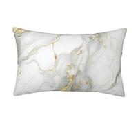 Federe per cuscino con stampa marmorizzata oro bianco con cerniera nascosta, decorazione per la casa, morbida, 50 x 75 cm