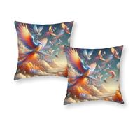 Federe per cuscino decorative natalizie con uccelli in volo, 2 federe personalizzate con cerniera invisibile, 18"x18"