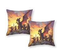 Federe per cuscino Dragon Adventure Fantasy Artwork 2, morbide e accoglienti, per capelli e pelle, per bambini piccoli, 18"x18"
