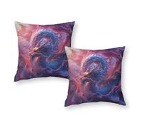 Federe per cuscino Magical Dragon Artwork, antirughe, antimacchia, per capelli e pelle, 2 pezzi, 30,5 x 30,5 cm