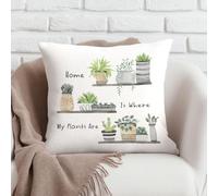Federe per cuscino regalo per amanti delle piante 18x18, regali per mamma di piante, regali per giardinieri, la casa è dove sono le mie piante, cuscini da giardino per la decorazione della casa, della