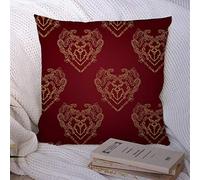 Federe per cuscino Royal Silhouette Damasco Vintage Draw Ornate Old Romantic Red Baroque Texture Love Pattern Textures Poliestere Federa per cuscino Fodera per divano Divano Decorazioni 18x18 pollic