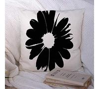 Federe per cuscino Silhouette Pianta Primavera Flora Bianco Terrazza Margherita Fiore nero Balcone Fioritura Profumo Poliestere Federa per cuscino Fodera per divano Divano Decorazioni 18x18 p