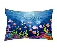 Federe per letto,federe,Corallo dei pesci dell'oceano del mondo sottomarino,federe per cuscini decorativi,federe per cuscini