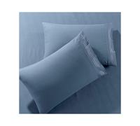 Federe Pure Bedding Queen [Confezione da 2 Blu Cenere] - Federa di lusso per hotel - Microfibra di alta qualit con trama in raso - Federe morbid