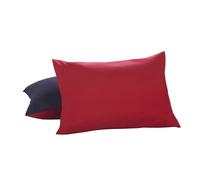 Federe reversibili in microfibra Lux Hotel Bedding - Blu navy/Rosso Standard/Queen, confezione da 2