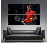 Federer Celebration Best Tennis Player Wall Arte locandina Grande Formato A0