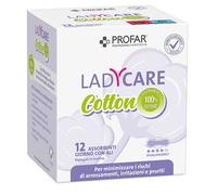 Federfarma.co LADYCARE ASSORBENTI COTTON IPOALLERGENICI GIORNO CON ALI 12 PEZZI PROFAR