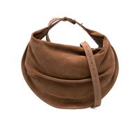 Federico Cina - Borsa a Tracolla in Camoscio Marrone con Zip - - Bags - Donna - Marrone - ONE SIZE