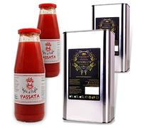 Federico II Olio Extravergine Di Oliva 2 Latte da 5 Litri e 2 Passata Pomodoro