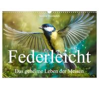 Federleicht - Das geheime Leben der Meisen (Wandkalender 2027 DIN A3 quer), CALVENDO Monatskalender: Federleicht durchs Jahr mit verschiedenen Meisenarten