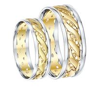 Fedi Nuziali Celtiche In Oro Giallo E Argento Sterling 925 Da 6 E 7 Mm