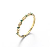Fedi nuziali da donna, anelli da donna, quattro artigli con smeraldo, oro 14 carati, regalo 18 compleanno ragazza, 16 (17,8), Oro 14 K, Smeraldo
