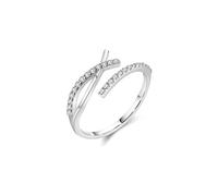 Fedi nuziali da donna in argento sterling 925, anello di fidanzamento regolabile, anello dell'amicizia delicato oro con zirconi, Zirconia cubica