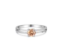 Fedi nuziali decorative per matrimonio, anello indice da donna con gemma creata, argento 9 K, misura 18,5
