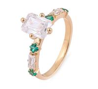 Fedi nuziali decorativi per matrimonio, anello da donna con gocce d'acqua con moissanite a forma di pera in oro bianco 9 carati, 21 (19,4), Oro bianco 18 carati, Moissanite