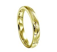 Fedi Nuziali In Oro Giallo 18 Carati Incise A Mano 4mm Comfort Court NUOVE UK HM