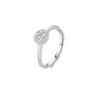 Fedi nuziali in platino, anello dichiarato classico design floreale ritorto con diamanti da laboratorio rotondi 0,25 ct oro bianco misura 14 (17,2)