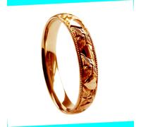 Fedi Nuziali Incise A Mano In Oro Rosa 9ct 4mm Comfort Court NUOVE UK HM