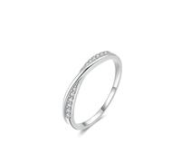 Fedi nuziali per lei, set di gioielli da donna con diamanti rotondi creati in laboratorio, O 1/2, Platino, Diamante sintetico
