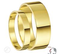 Fedi Nuziali Piatte In Oro Giallo 9 Carati Per Lui E Per Lei 3&6mm 5&6mm