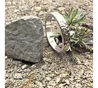 Fedina in argento 925 martellata, anello uomo donna