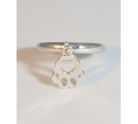 Fedina in argento con orma traforata pendente