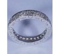 Fedina in argento modello Eternity con incisi piccoli gatti e cuori, zirconi inc