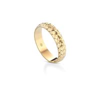 Fedina Personalizzabile in Oro Giallo 18 CARATI con Incisione Nome e Data - Anello Fidanzamento Lui e Lei - Regalo San Valentino, Anniversario - Fedina Personalizzata Uomo Donna - Singola Motivo 5